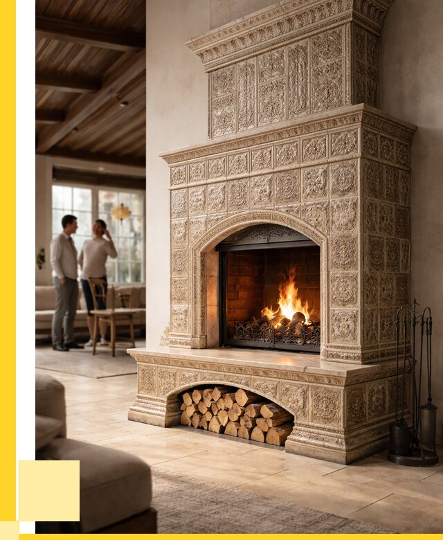 Купить изразцовый камин в Богородицке от 267150 р. | ЭриданБгд