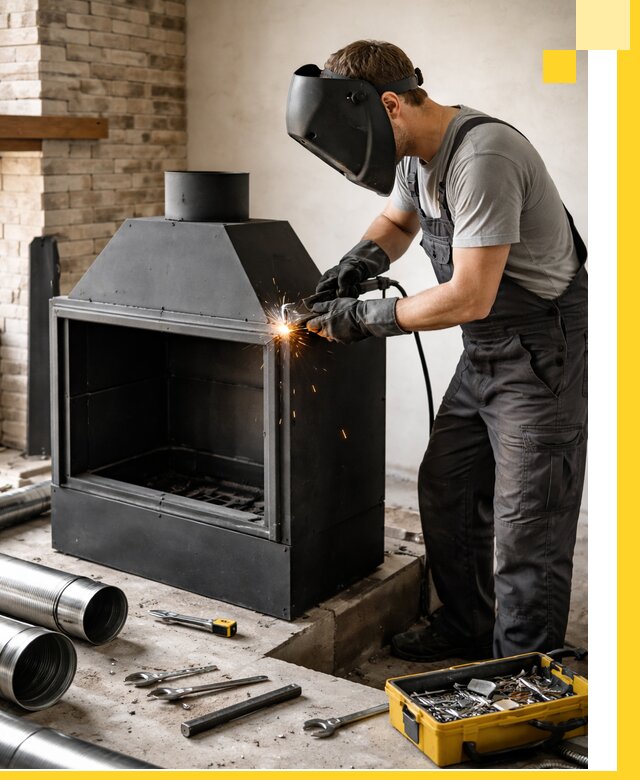 Продажа и установка металлических каминов в Богородицке под ключ