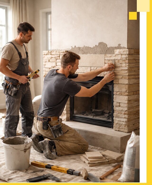 Установка и монтаж каминов для загородного дома в Богородицке