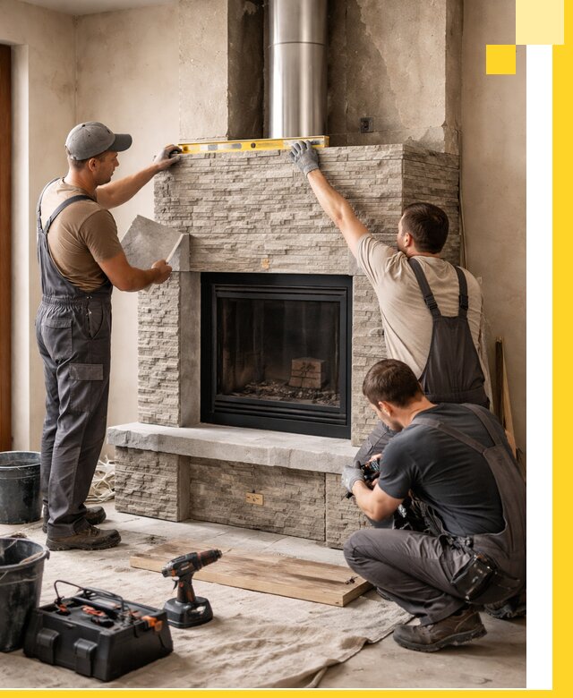 Профессиональный монтаж каминов под ключ в Богородицке для дома