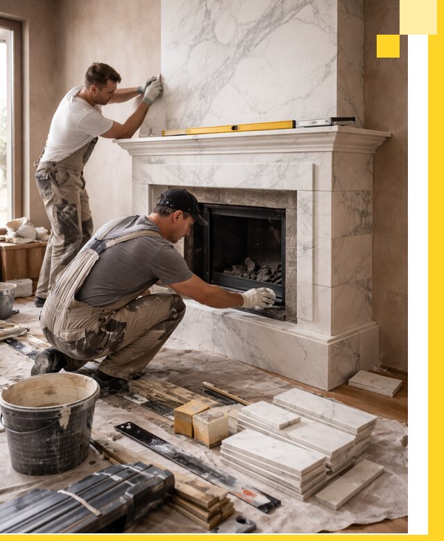 Отделка каминов в Богородицке качественные облицовочные работы