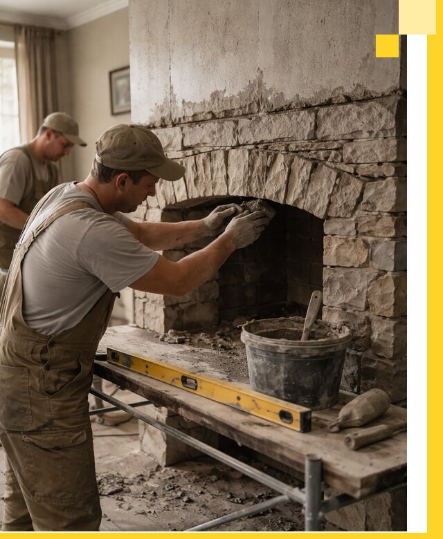 Изготовление каминов под ключ в Богородицке, монтаж и отделка