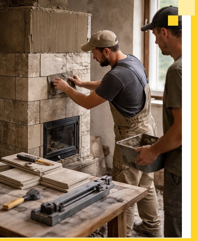 Профессиональная облицовка печей в Богородицке: керамика и камень