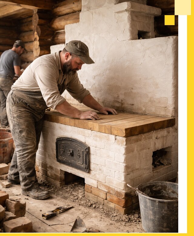 Проектирование и установка русской печи с лежанкой в Богородицке