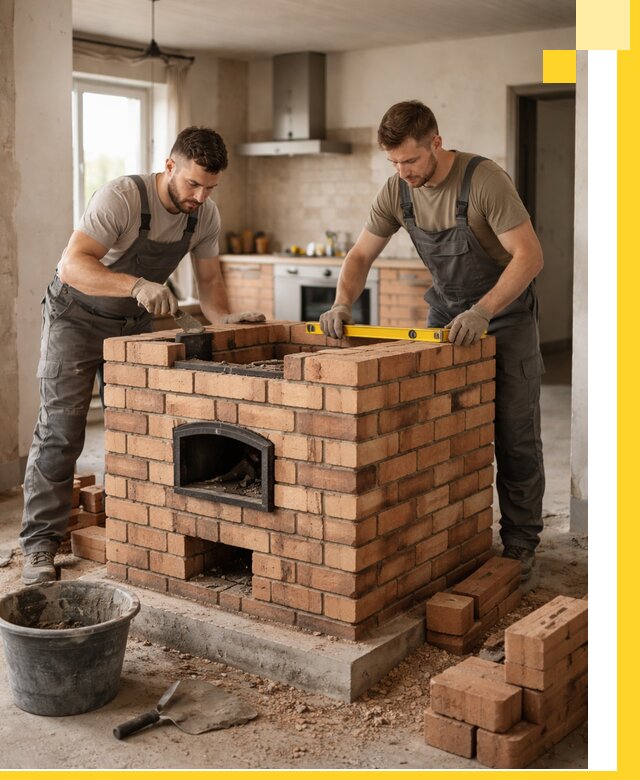 Установка и монтаж печей в частном доме в Богородицке под ключ