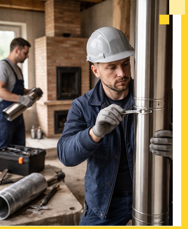 Профессиональный монтаж дымоходов для печей в Богородицке