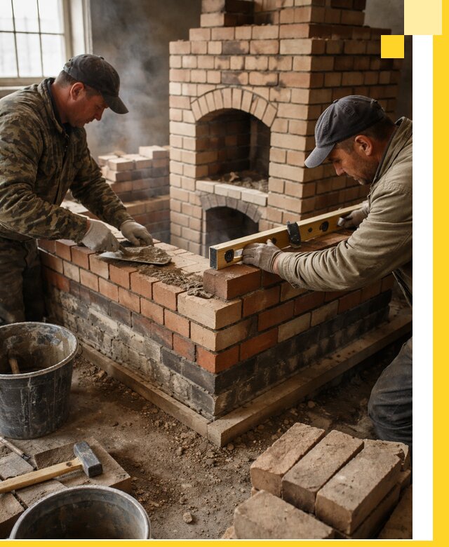 Изготовление и монтаж печей и каминов из кирпича в Богородицке