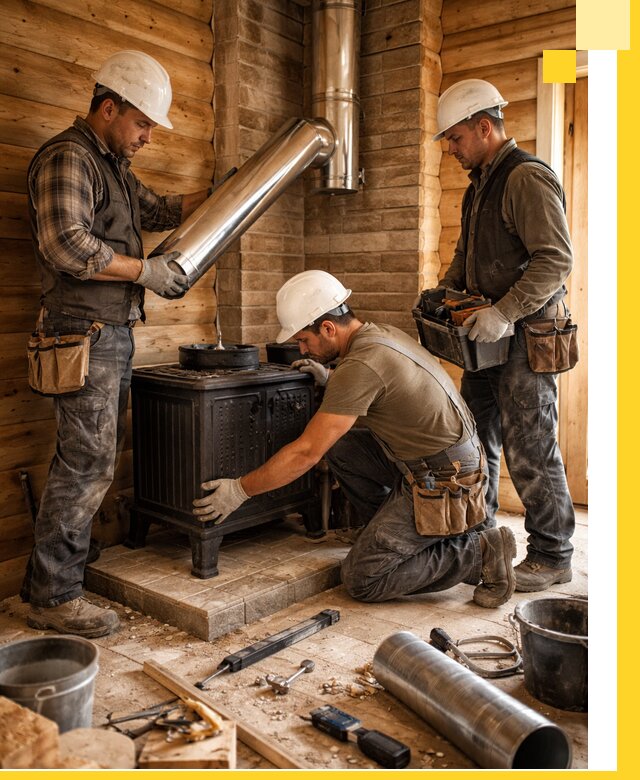 Профессиональный монтаж банных печей и дымоходов в Богородицке