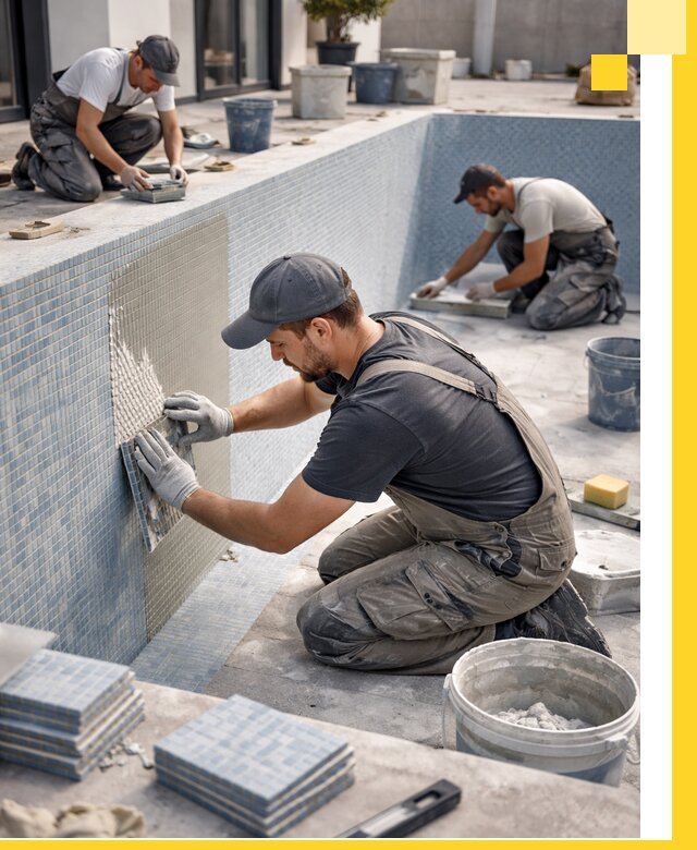 Облицовка бассейнов в Богородицке плитка мозаика гидроизоляция