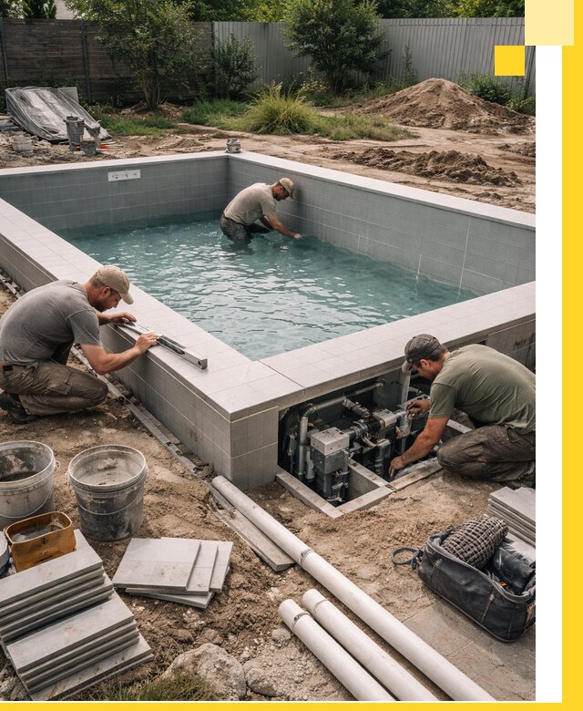 Строительство и монтаж бассейнов для дачи под ключ в Богородицке