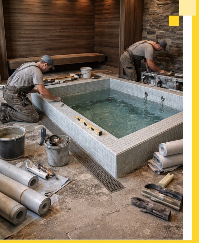 Установка и строительство бассейнов для сауны в Богородицке