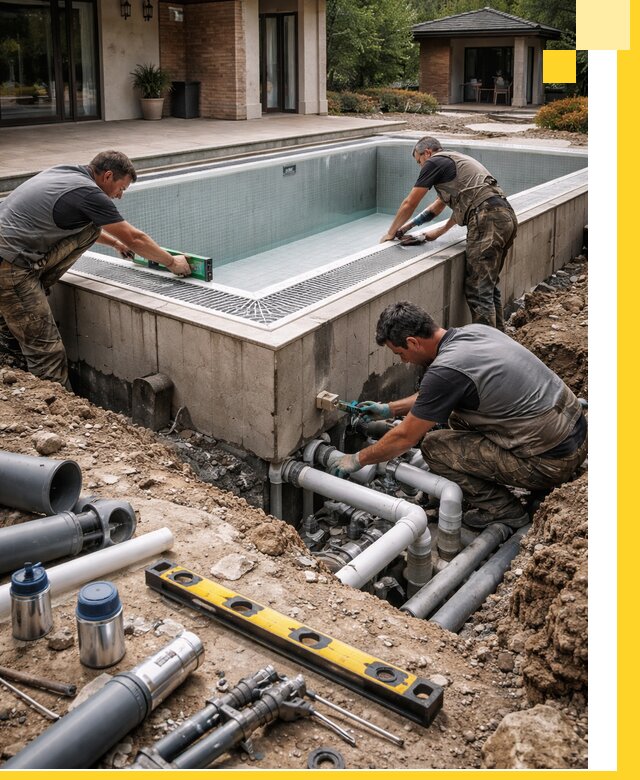 Строительство переливных бассейнов в Богородицке под ключ