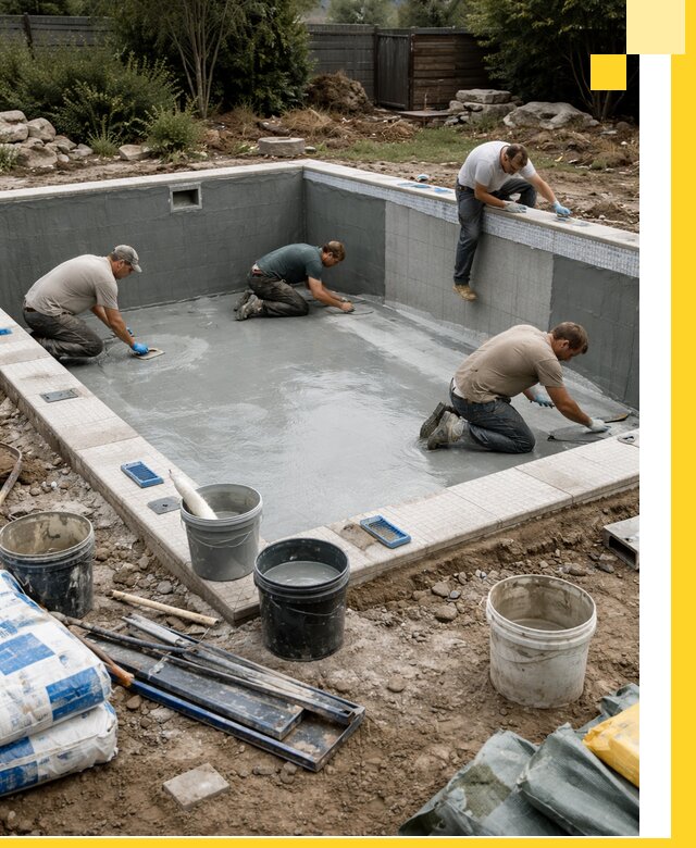 Изготовление и монтаж чаши бассейна под ключ в Богородицке