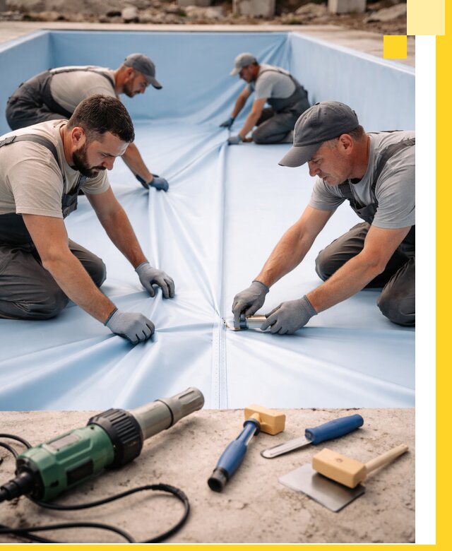 ПВХ пленка для бассейнов с монтажом и гарантией в Богородицке