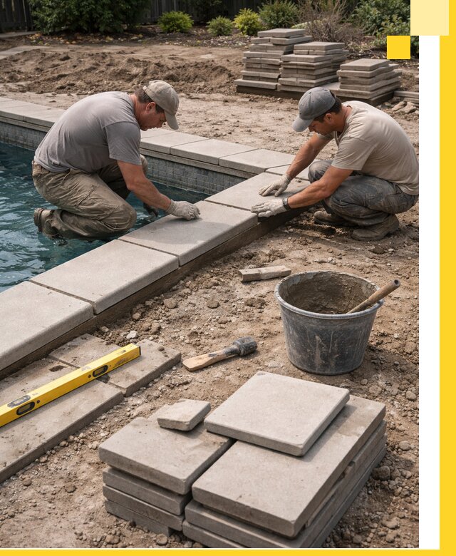 Установка и изготовление копингового камня для бассейнов в Богородицке