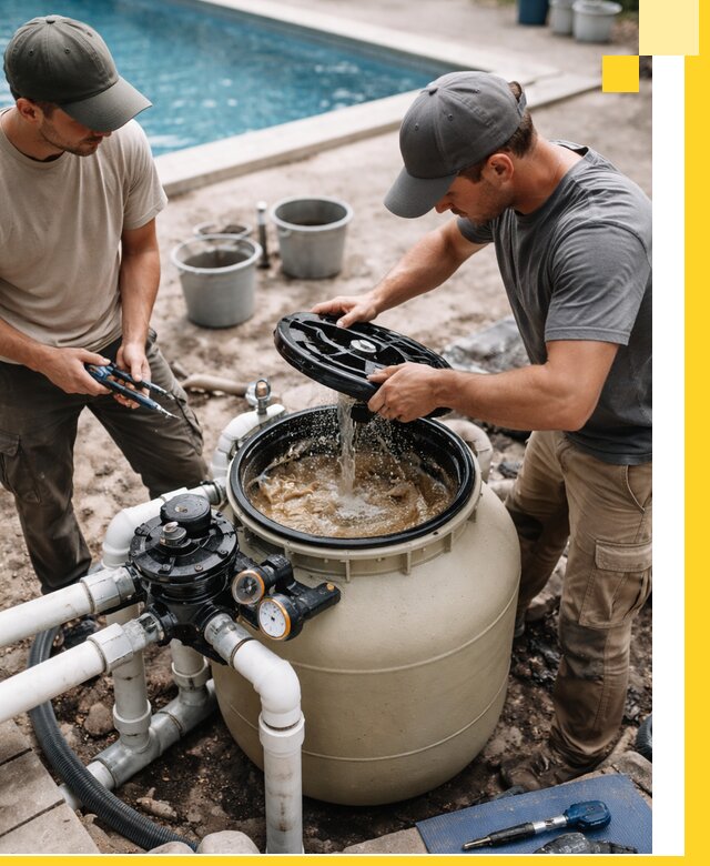 Установка и обслуживание песочных фильтров для бассейнов в Богородицке