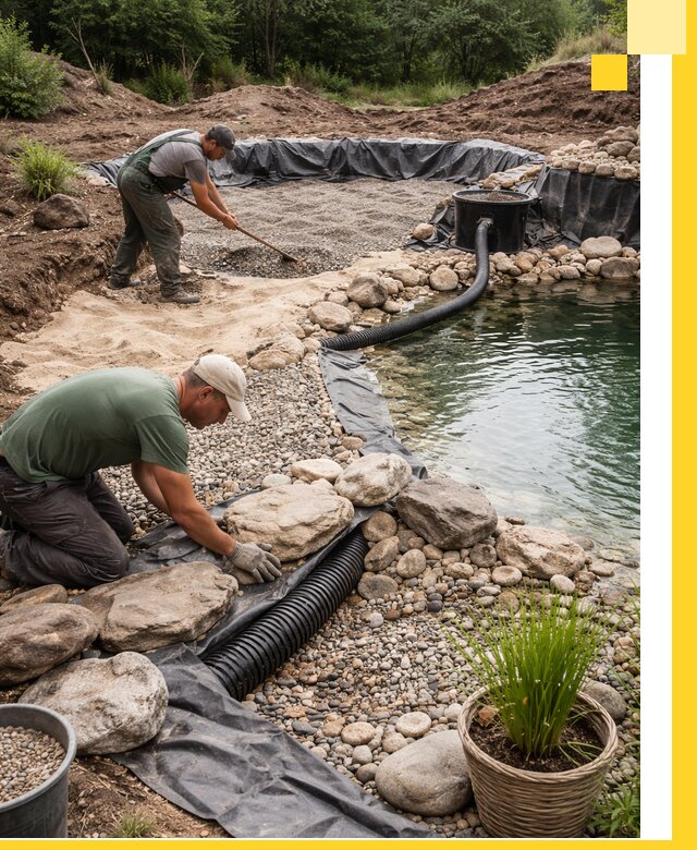 Строительство природных бассейнов и озер в Богородицке под ключ