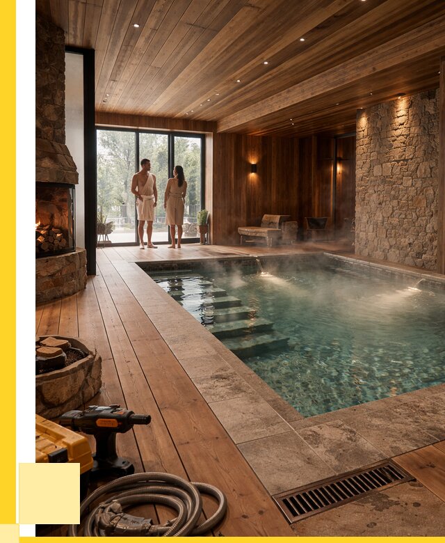 Проекты бань с бассейном под ключ в Богородицке от 80145 р., ЭриданБгд