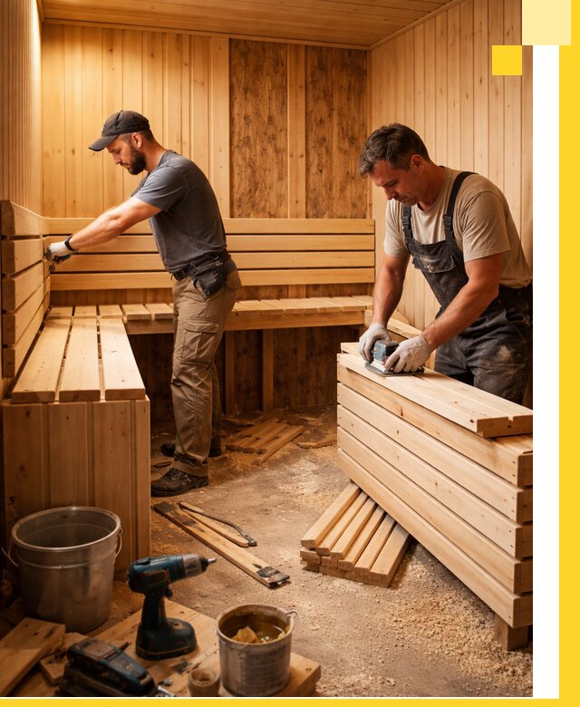 Профессиональный комплексный ремонт саун под ключ в Богородицке