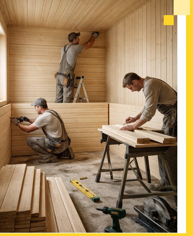 Обшивка саун в Богородицке из натуральной древесины под ключ