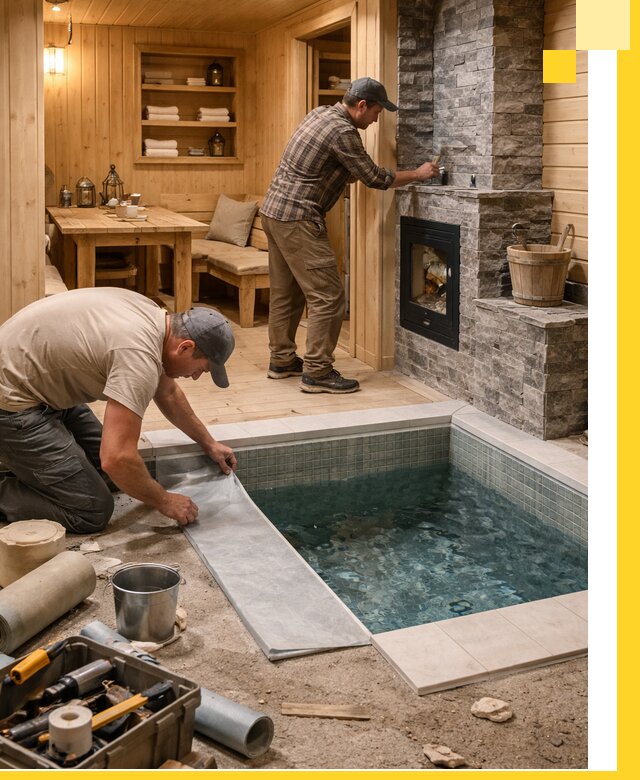 Строительство бань с комнатой отдыха под ключ в Богородицке