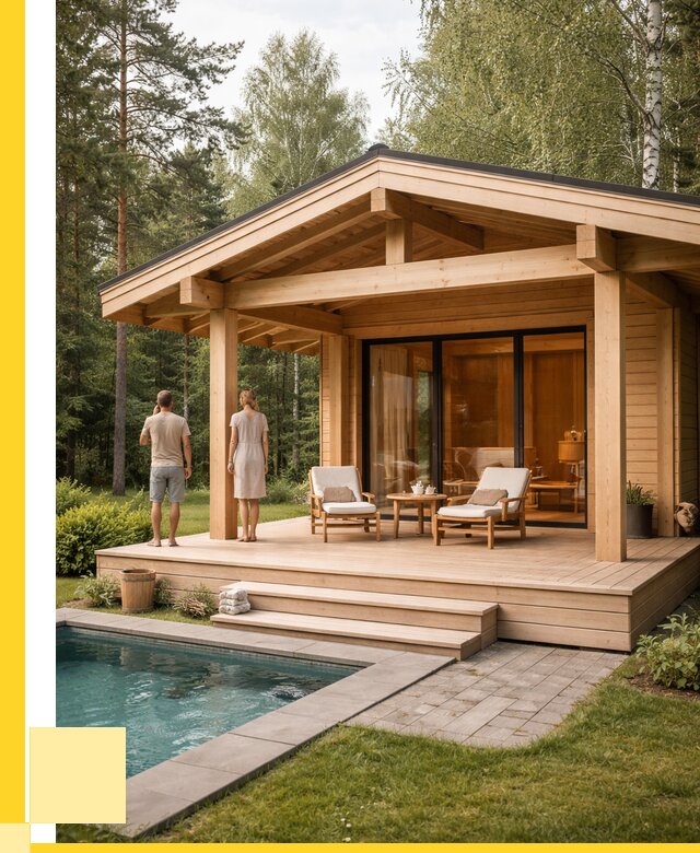 Бани с террасой под ключ в Богородицке от 641160 р. | ЭриданБгд