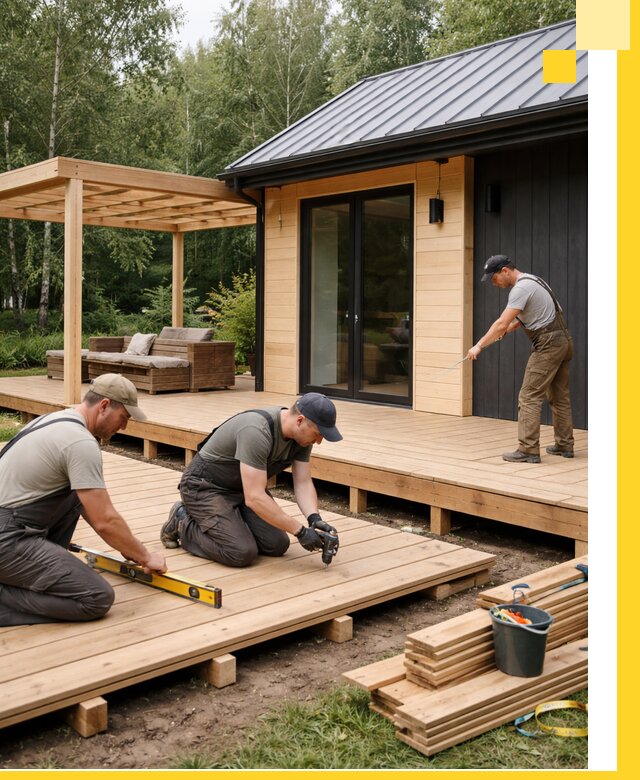 Строительство бань с террасой и бассейном под ключ в Богородицке