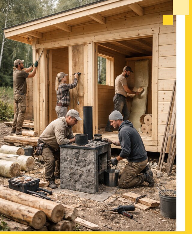 Купить баню под ключ в Богородицке строительство монтаж отделка