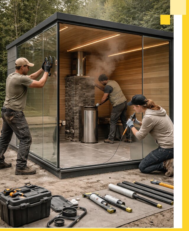 Проектирование и строительство стеклянных бань в Богородицке