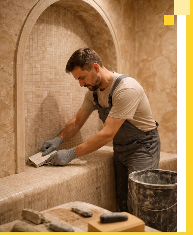 Профессиональная отделка хамамов с мозаикой под ключ в Богородицке